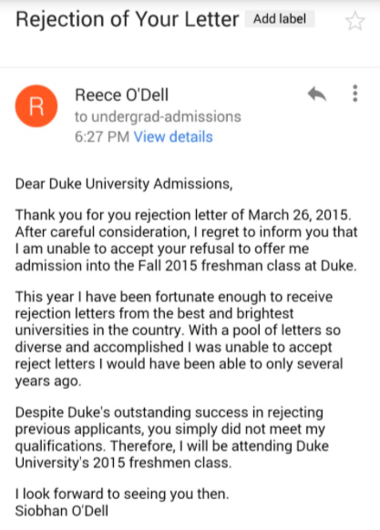 Example Letters To Reject Offer Of Admissions To College 52