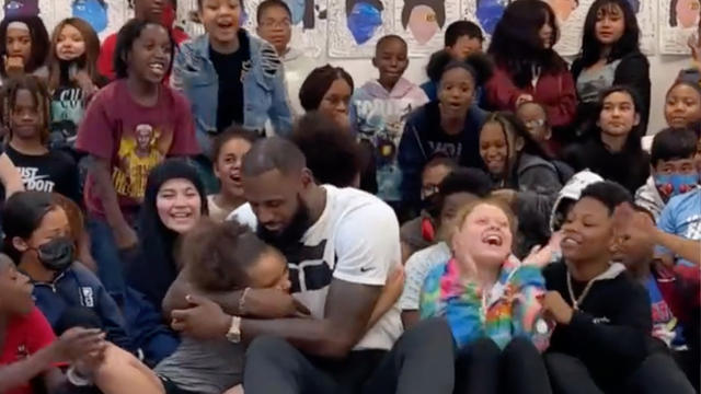 LeBron James surprises Ohio kids on their last day of school