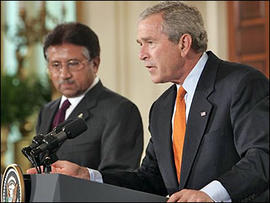 President Bush with Pakistani President Gen. Pervez Musharraf
