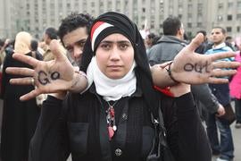 Protesters in Cairo's Tahrir Square