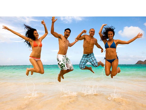 hawaii, beach, friends, happy, stock, 4x3