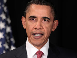 U.S. President Barack Obama makes a statement about limited military action against Libya