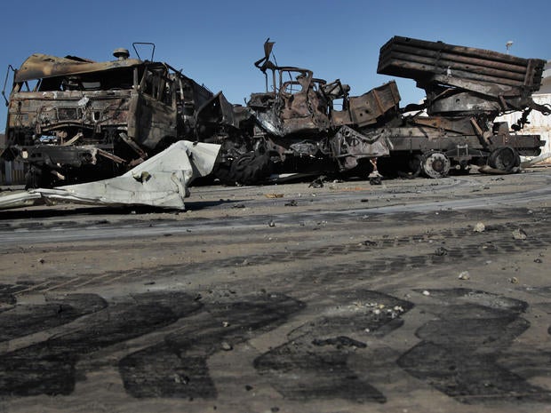 Destroyed Libyan missile launchers in Tripoli