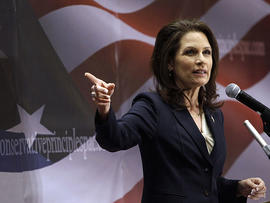 U.S. Rep. Michele Bachmann, R-Minn., speaks during the Conservative Principles Conference hosted by U.S. Rep. Steve King, R-Iowa, March 26, 2011, in Des Moines, Iowa.