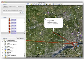 Illustration from "iOS Forensic Analysis" book showing how police can use forensics software to reconstruct someone's travels.