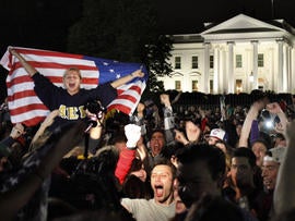 Revellers cheer Osama bin Laden's death outside White House