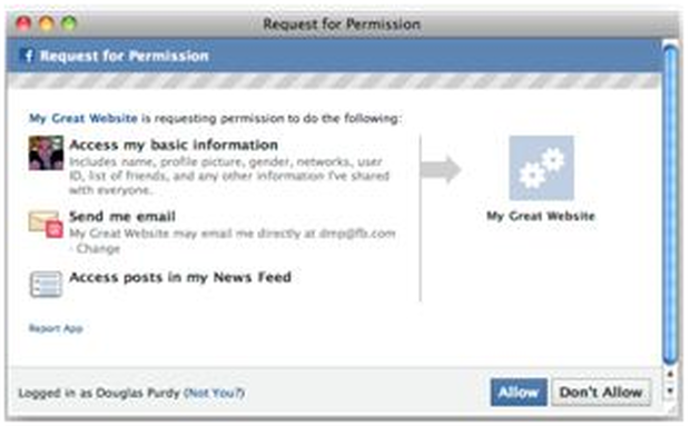 Tokens are like "spare keys" that Facebook users grant to applications that allow them to perform actions on their behalf or access their profile.