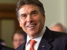 This May 23, 2011 photo shows Texas Gov. Rick Perry speaking before ceremonially signing a bill in Austin, Texas. Perry says he'll consider seeking the Republican nomination for president. Perry reversed course Friday, May 27, 2011 after saying for months he wasn't interesting in running for the White House. He said he will decide whether to enter the race after the Texas Legislature adjourns Monday.