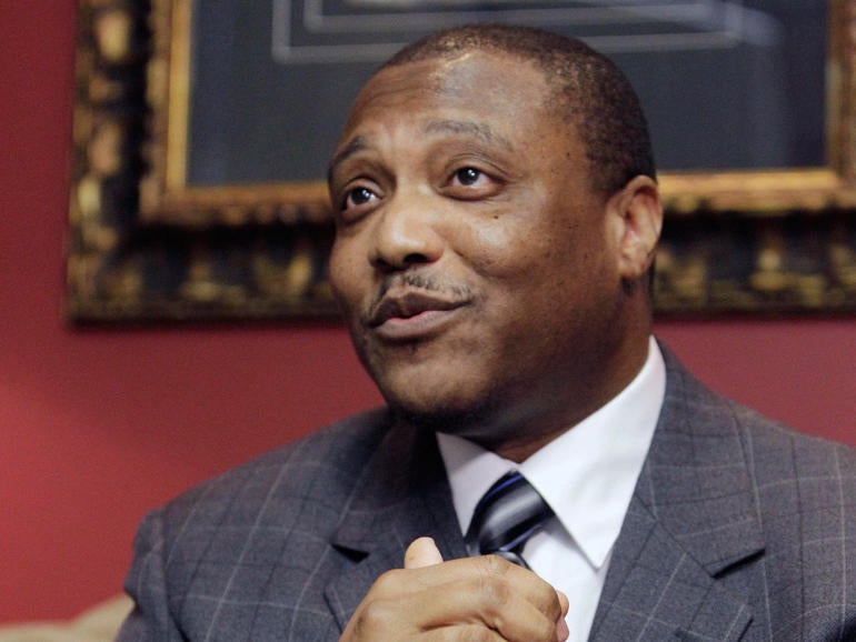 An exonerated Anthony Graves speaks at a press conference Thursday, Oct. 28, 2010 in Houston.