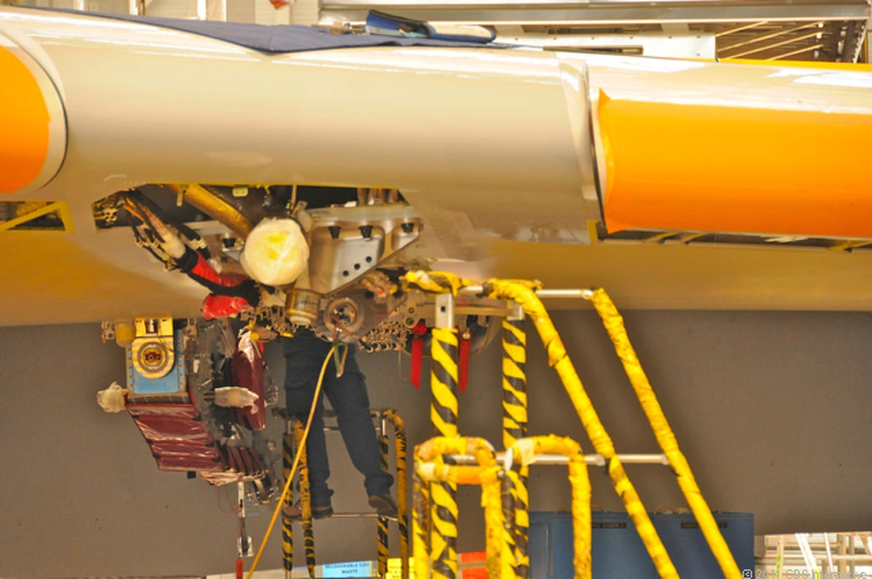 Engine pylon Assembling the Airbus A380 Pictures CBS News
