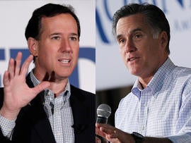 Rick Santorum and Mitt Romney