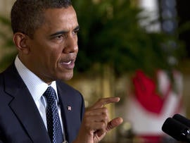 President Obama speaks during a news conference April 30, 2012, in the East Room of the White House in Washington.