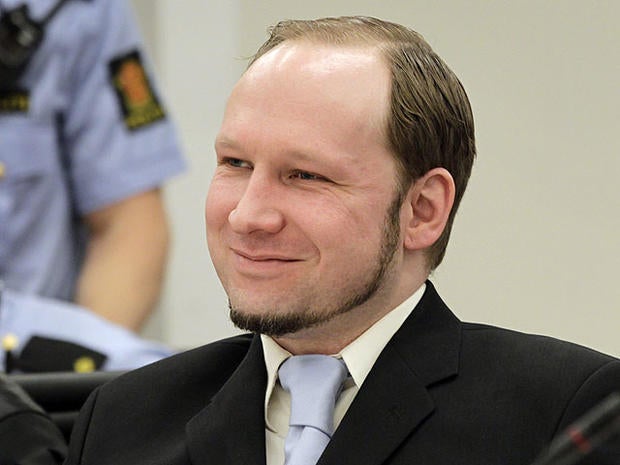 Anders Behring Breivikm reacts in court as prosecutors deliver their closing arguments in the court in Oslo, Norway, June 21, 2012.