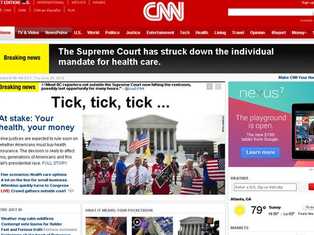 Getting it wrong: Media rushes to report on Supreme Court's health care decision