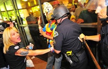 Riot police, protesters clash in Anaheim