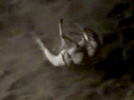 Video catches a horse stumbling down Suicide Hill during an Omak Suicide Race in the mid-2000s.