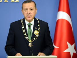 Turkish Prime Minister Recep Tayyip Erdogan speaks during a news conference in Ankara, Turkey, Oct. 11, 2012.
