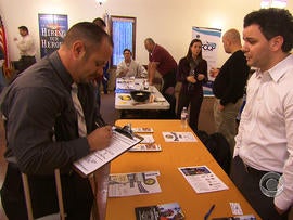 Veteran Bruce Bradford talked with every employer at the Hiring Our Heroes job fair in Toms River, N.J.