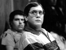 Manuel Pardo listens as his sentence is read in 1988 after being found guilty of nine counts of murder.