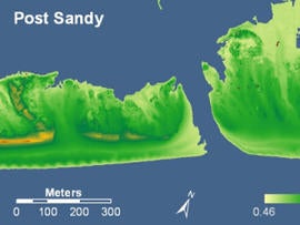 A map of Fire Island, after superstorm Sandy