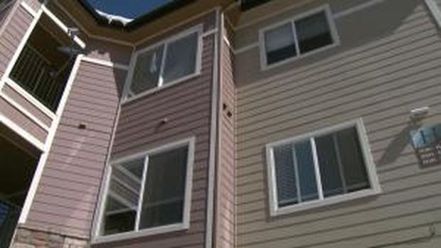 The third-story window where Dylan fell from