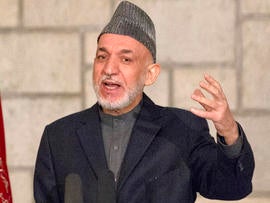 Afghan President Hamid Karzai speaks during a joint news conference with U.S. Secretary of State John Kerry, not pictured, at the presidential palace in Kabul March 25, 2013.