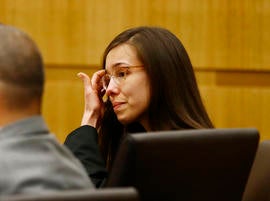 Jodi Arias reacts after she was found of guilty of first degree murder in the gruesome killing her one-time boyfriend, Travis Alexander