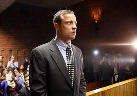 Oscar Pistorius appears in the magistrates court in Pretoria, South Africa
