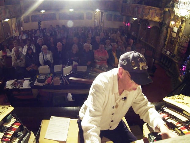 Fred Hermes works on his hobby in front of a live audience.
