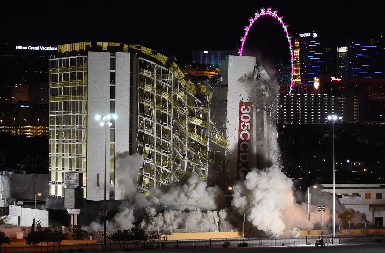 Clarion Casino dramatically demolished Las Vegas casino imploded