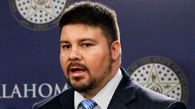 Oklahoma state Sen. Ralph Shortey, R-Oklahoma City, speaks at a news conference in Oklahoma City April 29, 2015.