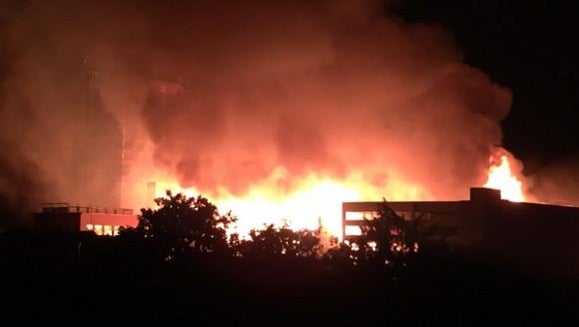 Five-alarm fire rages in downtown Raleigh, NC