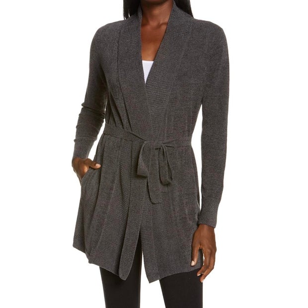 Barefoot Dreams CozyChic Drape Rib Cardigan 