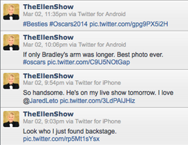 oscar host ellen degeneres takes selfie