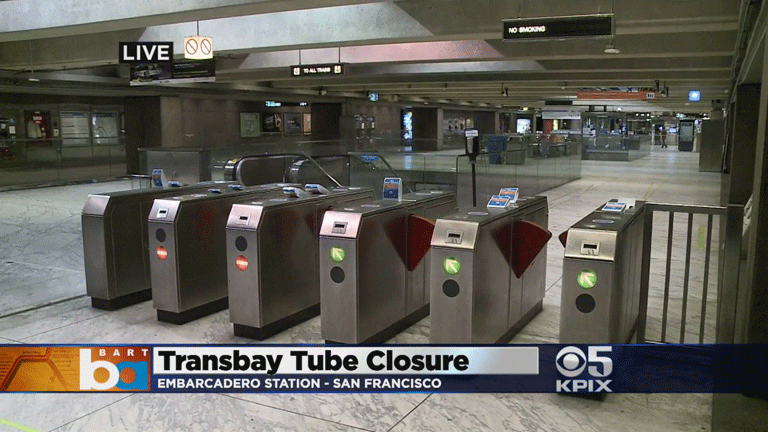 Transbay Tube Closed for Weekend 