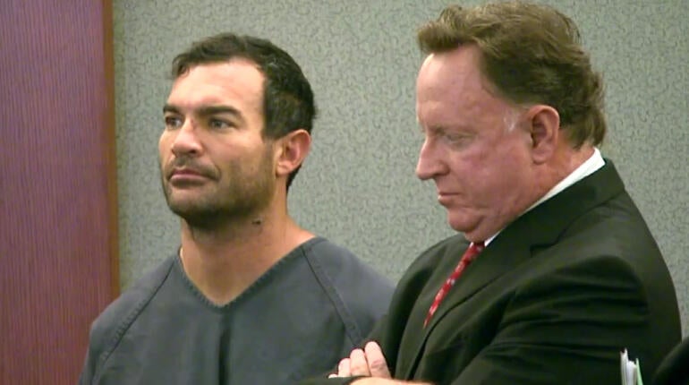 George Tiaffay with his attorney at his arraignment