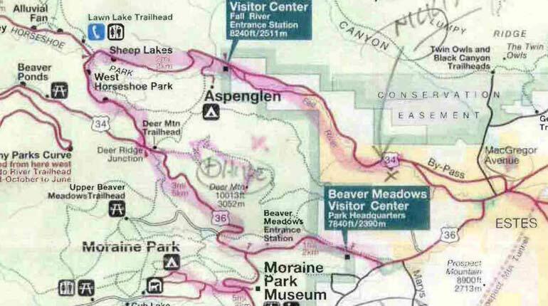 Harold Henthorn's marked map