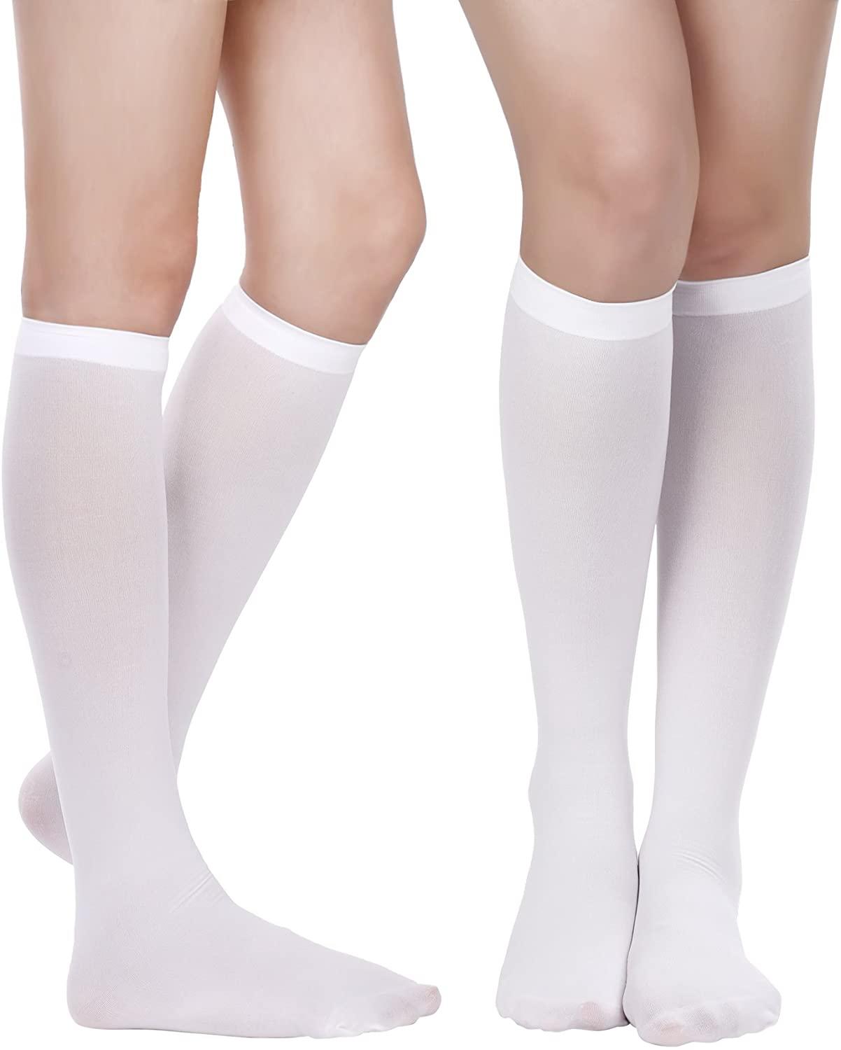 Knee-high white stockings 
