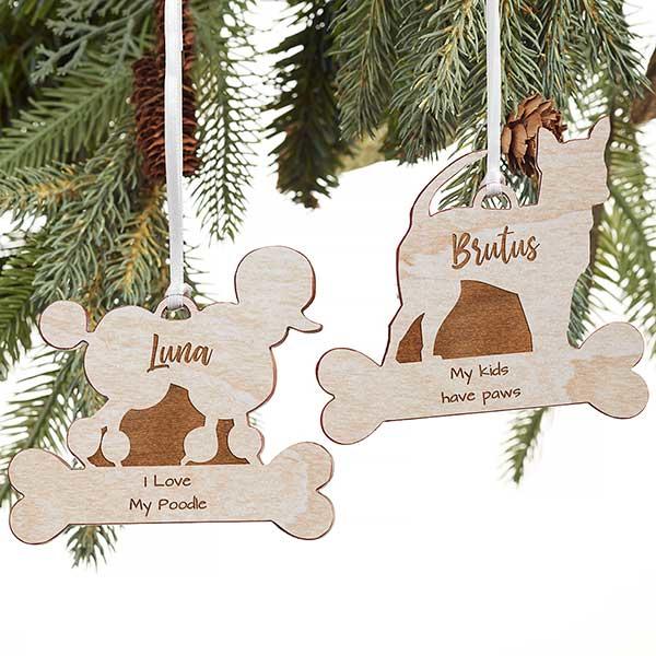 Dog breed personalized wood ornament 