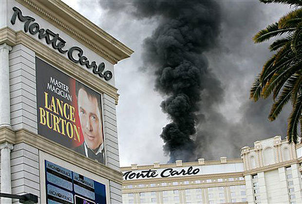 los angeles commerce casino burning car