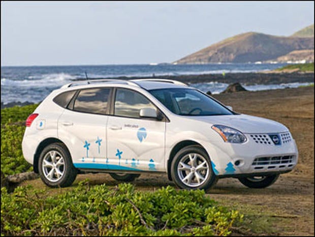The Better Place Rogue is an all-electric version of the Nissan Rogue crossover SUV.