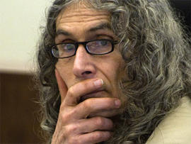 Serial murder suspect Rodney Alcala delivers his final arguments during his trial in Santa Ana, Calif. on Monday, Feb. 22, 2010. Representing himself, Alcala, 66, has pleaded not guilty to five counts of first-degree murder in the killings of a 12-year-old and four Los Angeles County women between 1977 and 1979. (AP Photo/Pool, Michael Goulding)