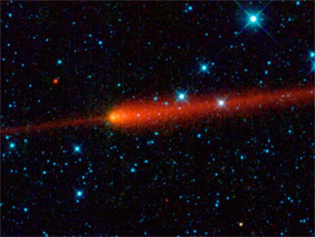 This image from NASA's Wide-field Infrared Survey Explorer (WISE) features comet 65P/Gunn, taken on April 24, 2010 (just one month after its closest approach to the Sun) in the constellation Capricornus.