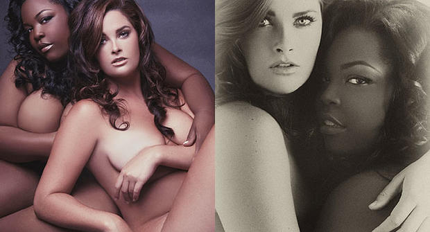 America's Next Top Model cycle 10 winner Whitney Thompson and Chenese Lewis pose nude for Love Your Body Day 2010.