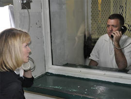 Erin Moriarty interviews Matt Baker at the Polunsky Unit in Livingston, Texas