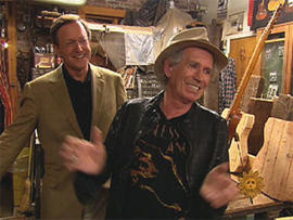 Rolling Stones guitarist Keith Richards at the Carmine Street Guitar Shop in New York.