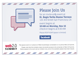 Facebook's invite for its event next week.