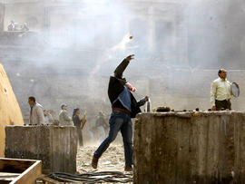 Anti-government protestor in Tahrir Sqaure, Cairo