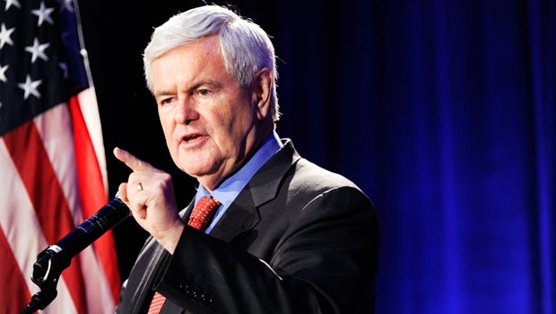 Newt Gingrich speaks to the Georgia Republican Party, Friday, May 13, 2011, in Macon, Ga. Gingrich recently announced he would seeking the party nomination for President.