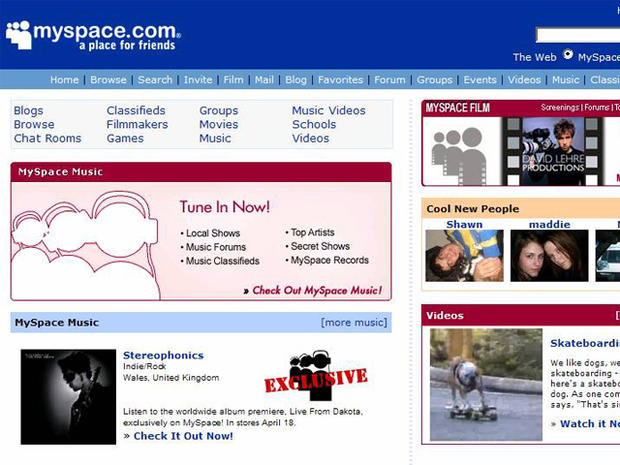 MySpace history of social media